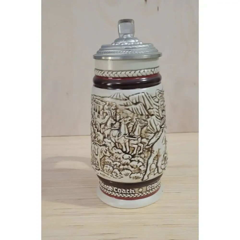 Avon Western Round-Up Ceramic Stein with Wild Country Cologne 1980 Vintage Beer